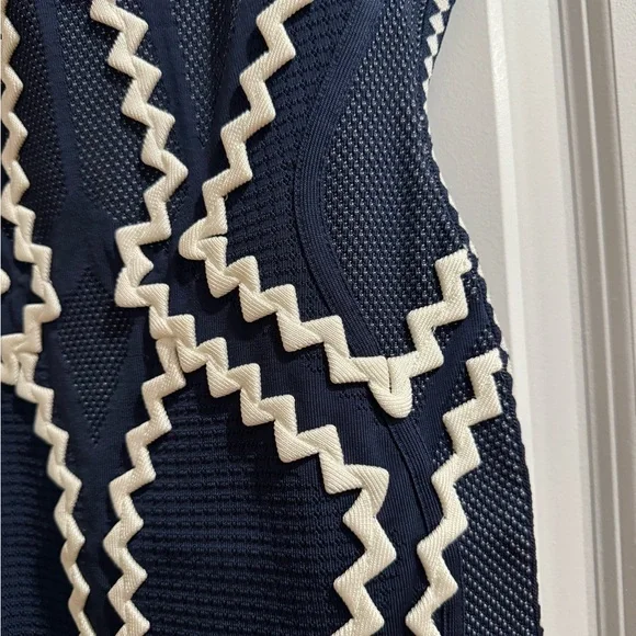 Herve Leger Navy and Cream Mini Dress - NWT - Picture 5 of 7